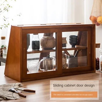 Drsna omara vrata design Japonski stil kuhinje omare za shranjevanje kabinet nastavljiv premično particijo masivnega lesa namizje sideb