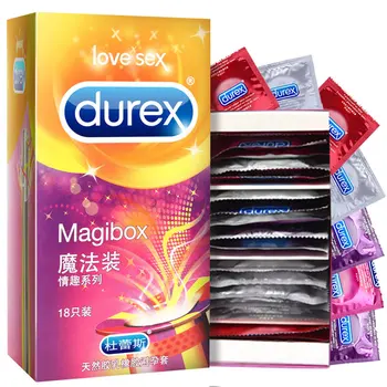 Durex Kondomi XXL 56mm Magibox Pleasuremax Petelin Rokav Naravnega Lateksa, Rebraste Sporal Jagodni okus Kondomi Sex Igrača za Moške