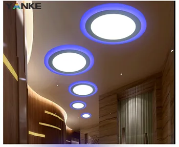 Dvojni Barvni LED Panel Svetlobe, 6W 9W 16W Krog Kvadratni Plošči LED Stropna Svetilka Notranji Vgradni Downlight, spalnica stropne plošče