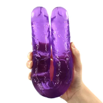 Dvojno Končalo Dildo Realističen Dildo Sex Igrače za Žensko Jelly Vibrator za Lezbični Seks Odraslih Penisa za Ženske Masturbator