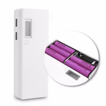 Dvojno USB Izhod Vrata 5x18650 Baterija Power Bank Lupini Primeru Polje LCD Zaslon S Svetilko