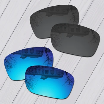 E. O. S 2 Parov Black & Ice Blue Polarizirana Zamenjava Leč za Oakley Jupiter Kvadrat OO9135 sončna Očala