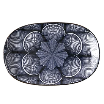 EECAMAIL Preproste Ustvarjalne Nordijska Underglaze Barve Keramične Posode za Gospodinjstvo 10 inch Ribe Ploščo Japonski Ovalne Ploščo