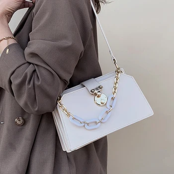 Elegantna Ženska barva Tote vrečko 2020 Moda New Visoke kakovosti Usnja Ženske Oblikovalec Torbici Zaklepanje Ramenski Messenger Bag