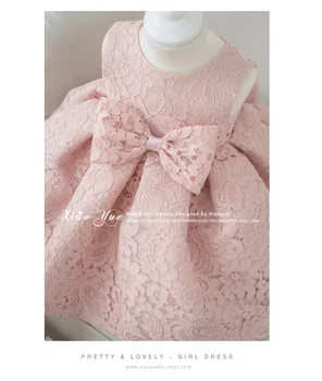 Elegantno Pink Girl Poletne Obleke za Poroko Cvet Dekle Obleko Stranka Princesa Baby Dekle Rojstni dan Obleko z Velikim Lokom 2-12T