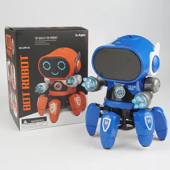 Električni Šest-nevihte Robot Igrače Z Glasbeno & LED Osvetlitev Hobotnica Robot za otroke Inteligentni Otroci darilo