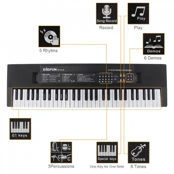 Elektronska Tipkovnica Klavirja 37/54/61 Tipke Digitalne Glasbe Tipko Odbor Mikrofon Otrok Darilo Glasbeni Razsvetljenje Elektronske Orgle