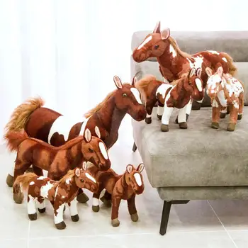 Emulational Konj Plišastih Igrač American Paint Konj Ponny Plišaste Lutke Fantje Božično Darilo Za Rojstni Dan