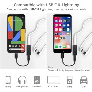 ESYNiC 192kHz USB DAC C Slušalke Ojačevalnik Tip C do 3,5 mm Za iphone, Android Digitalno Analogni Pretvornik Slušalke Napajalnik Amp