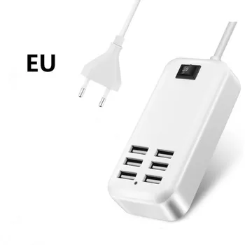 EU/ZDA/VB Vtič 6 Pristanišča Več Stenski Polnilnik USB 20W 3A Desktop, Multi-Naprave Hitro Adapter Tablet Polnjenje Naprave Za iPhone, iPad