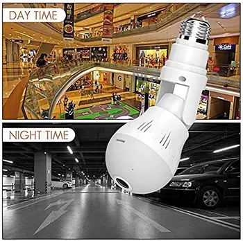EVKVO Wifi IP Kamera Žarnica Svetilka luč Brezžični 1080P Full HD 360 Stopinj Panoramski IR Svetlobe Doma CCTV Varnostni Video Nadzor