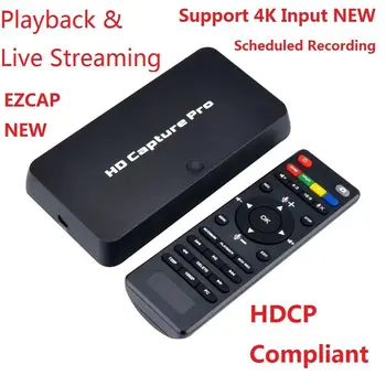 EZCAP 295 Novo HDCP Zajemanje HDMI/Ypbpr HD, Zajem Video Kartica Podpora 4K HD Vhod za Predvajanje v Živo Pretakanje HDCP