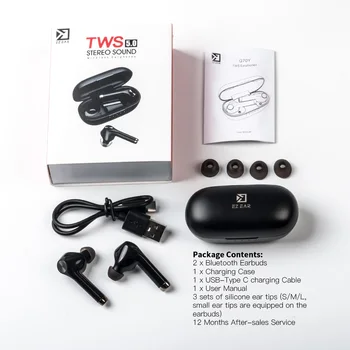 EZEAR Q70Y TWS Bluetooth slušalke Dotik za Nadzor Slušalke Športne Slušalke 3D stereo KZ ZSN PRO