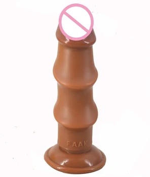 FAAK Realističen dildo z sesalno skodelico rjavega penis globoko val teksturo zelo vagina spodbujanje analni seks igrače za odrasle masturbacija