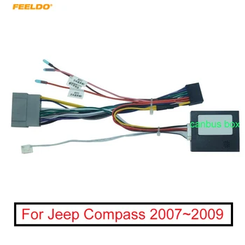 FEELDO Avto Avdio 16PIN Android Napajalni Kabel Adapter S Canbus Polje Za Jeep Compass 07~09 Radio Napeljava varnostni Pas