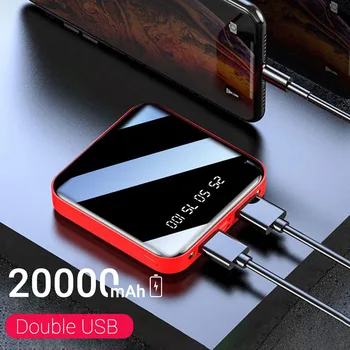 FLOVEME 20000mAh Mini Power Bank Za Xiaomi Mi iPhone Prenosni Polnilec LED Ogledalo Moči Banke Zunanji Baterijski Paket Powerbank