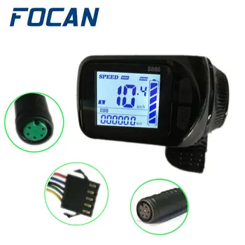 FOCAN 24v 36v 48v Prilagodite S886 Ebike LCD Zaslon Palca Plin, Električna Kolesa, Skuterja