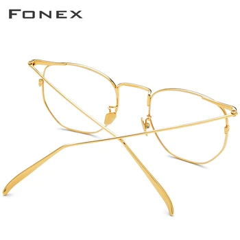 FONEX Čisto B Titanium Očal Okvir Ženske Ultralahkih Poligon Recept Očala Moških Očala za Kratkovidnost Optičnih Očal 885