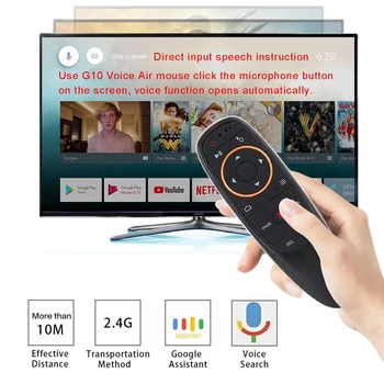 G10 Google Voice Daljinski upravljalnik 2.4 G Brezžični Zraka Miško Mikrofon Žiroskop IR Učenje za Android TV Box HK1 H96 Max X96 Mini