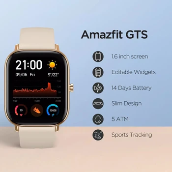 Globalna Različica Amazfit GTS Pametno Gledati 5ATM Nepremočljiva Plavanje Smartwatch 14 Dni Baterije Glasbe Nadzor za Android