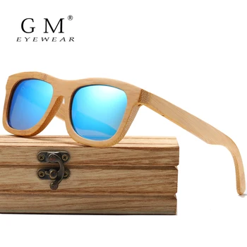 GM blagovno Znamko Design Polarizirana Lesene sončna Očala Ročno Naravnega Bambusa Okvir Očal S1725