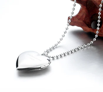 Gospa 925 sterling srebrna ogrlica,srčkan v obliki Srca foto polje obesek,dekle clavicle ogrlico,moda Srebrni nakit