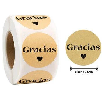 Gracias španski Nalepke Naravnih Kraft Hvala Nalepke Nalepke Ročno izdelan Darilni Paket Scrapbooking Tiskovine Nalepka