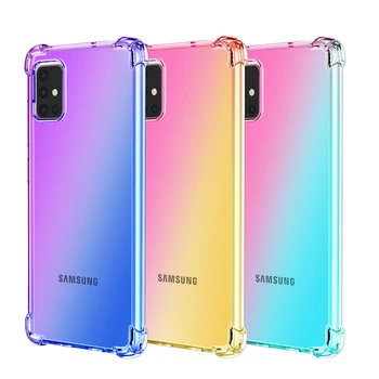Gradient barve Shockproof Primeru Telefon za Samsung Galaxy A51 a71 a50 a70 A30 s30 s10 plus S20 FE Opomba 20 Ultra Prozoren Pokrov