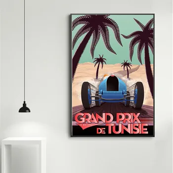 Grand Prix Monako Letnik Super Retro Dirka Motornih Wall Art Dekor Slikarstvo Plakat Platno