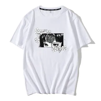 Groza Manga Junji Ito t-shirt femme ulične grafični tees ženske tumblr plus velikost grunge poletnih vrh tshirt plus velikost kawaii