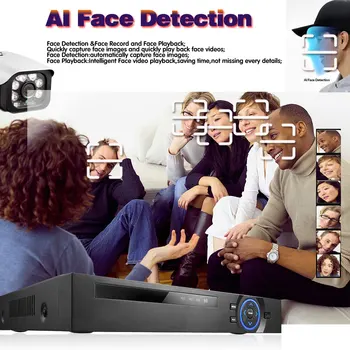 H. 265 NVR 4CH CCTV Omrežja, Video Snemalnik Podpira Onvif Ip Kamera za Video Nadzor Snemalnik 5mp Varnostne Kamere Poe NVR Xmeye