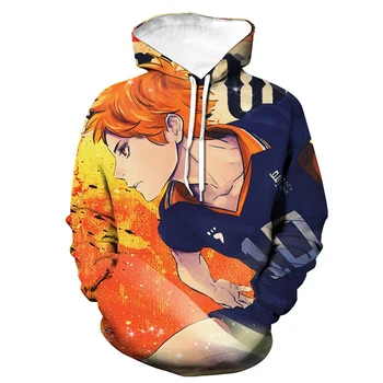 Haikyuu Hoodies Anime 3D Tiskanih Moški Ženske Cosplay Hooded Majica Puloverju Šport Priložnostne Hip Hop Hoodie Moda Vrhovi Oblačila