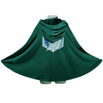 Halloween Kostumi Cosplay Oblačila Napad na Titan Plašč Er Mikasa Anime Cape Zeleno Velikani Unisex Oblačila Dnevno Plašč