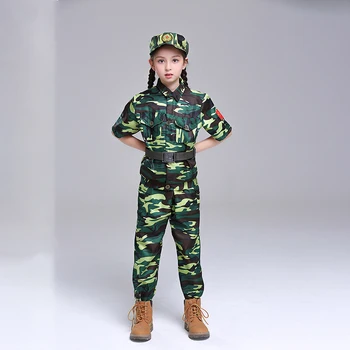 Halloween Kostumi za Otroke Baby Girl Boy Vojaške Vojska bo Ustrezala Enotno Performan Oblačila Prikrivanje Taktično Moških Vojak Šola
