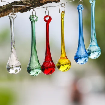 H&D Multi-barvni Lestenec Kristali Waterdrop Prizme Okno Dekor DIY Deli 80 MM
