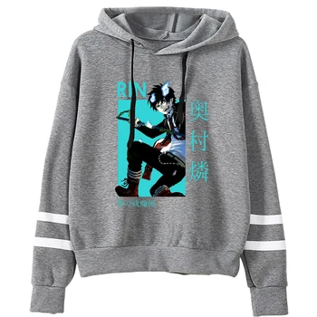 Harajuku Blue Exorcist Unisex Hoodies Natisnjeni Moški pulover s kapuco Ulične Priložnostne Vrhovi