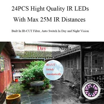 HD 2MP 1080P Avdio Brezžična IP Kamera, WiFi CCTV Kamere za Nadzor Varnosti Bullet IR Nočno gledanje na Prostem Nepremočljiva IP Kamere