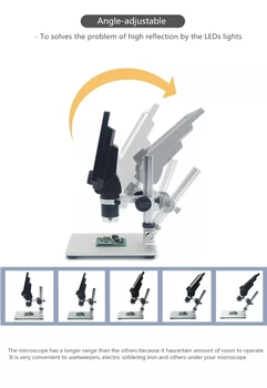 HD 7 palčni G1200 Elektronski Digitalni Mikroskop Elektronov Mobilni Telefon Popravila Mikroskopom 1-1200X Neprekinjeno Ojačanje Lupo