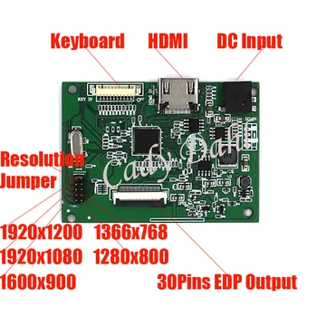 HDMI EDP LCD Krmilnik Odbor Modul DIY Kit za Raspberry Pi RAČUNALNIK Matrika Resolucija 1600x900 EDP Signal 30P 30Pins LCD Zaslon