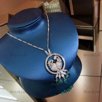 Hezekiah luksuzni papiga ogrlica Visoke kakovosti luksuzni ženske ogrlica Ples stranka, Dame in gospe Temperament