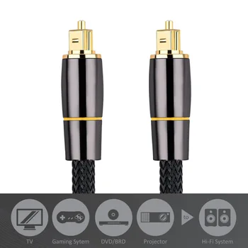 HI-fi 7.1 Optični Audio Kabel Toslink 5.1 Zlato Plating Povezave Digitalni Kabel Za HI-FI Sound Bar Domači Kino PS5 PS4 Xbox TV