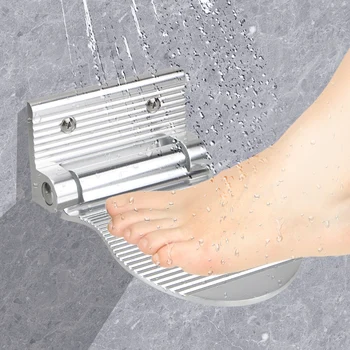 HILIFE Kopalnica Ostali Podstavek Anti-slip Noge Tuš Footstool čiščenje Čevljev Pedal Stenske Črna/Srebrna Aluminijeve Zlitine