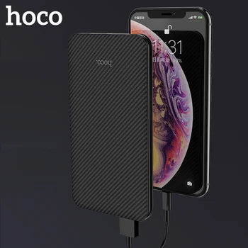 HOCO Slim 5000 mAh Moči Banke Prenosni Ultra-tanek Polimer Powerbank baterije-bank 5000mah Z LED Luč za iphone XS Max