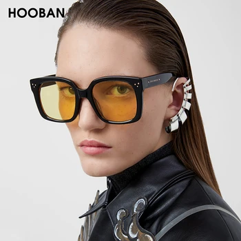 HOOBAN 2020 Klasičnih Kvadratnih Moški Ženske sončna Očala Moda Prevelik ženska sončna Očala Stilsko Voznika Očala UV400