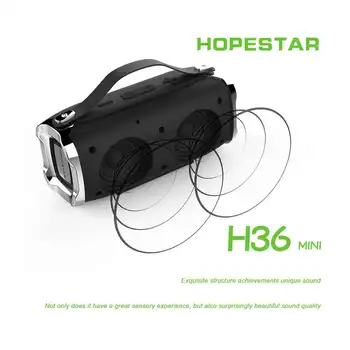 HOPESTAR H36 Mini Bluetooth Zvočnik Zunanji Prenosni Vodotesno Brezžično Majhen Zvočnik Hifi Bas Zvok 3D Stereo Glasbe Tf