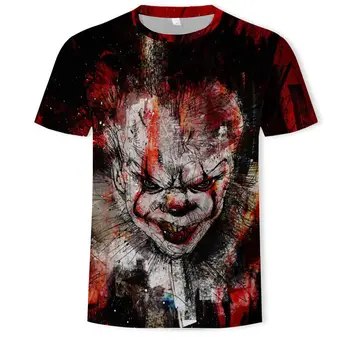 Horror Film Je Peni Pametno Klovn Joker 3D Tiskanja Tshirt Moški/Ženske Hip Hop Ulične Tee T shirt 90. Fantje Kul Oblačila Človek Vrhovi
