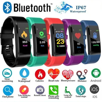 ID115Plus Pametna Zapestnica Šport Bluetooth Manšeta Srčnega utripa Watch ID115 PLUS Fitnes Tracker Smart Band