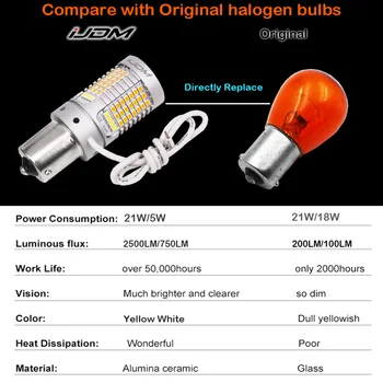 IJDM Brez Hyper Flash 21W BAU15S LED Canbus BA15S 1156 LED Switchback Bela/Oranžna dioda LED Svetil Za Dnevno Vožnjo/Vključite Opozorilne Luči