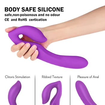 IKOKY Klitoris Vagine Stimulator Strapon Dildo, Vibrator Sex Igrače za Ženske, Lezbijke, G-spot Massager Dvojno Motorji Analni Vibratorji