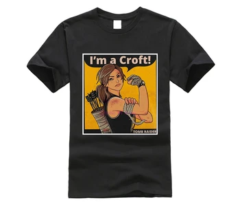 Im Croft Mi Lahko To Storite Tomb Raider moška Majica T Shits Tiskanje Kratek Rokav Priložnostne o-vratu Bombaž